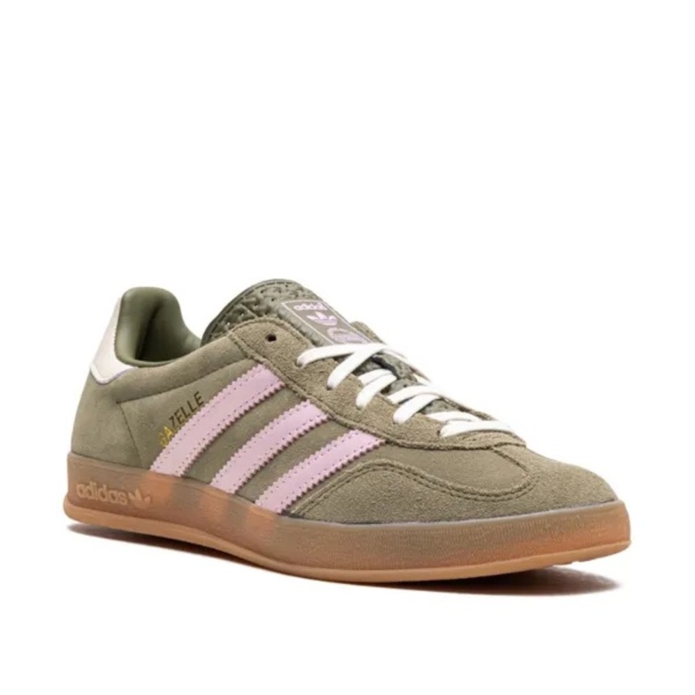 Pink and Green Adidas Gazelle, 9